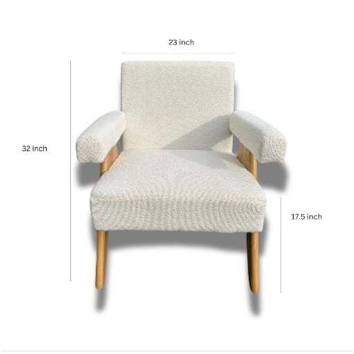MCM White Boucle Chair For Sale - Image 4 of 4