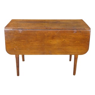 Antique Early 19th Century American Walnut Drop Leaf Console Dining Table For Sale