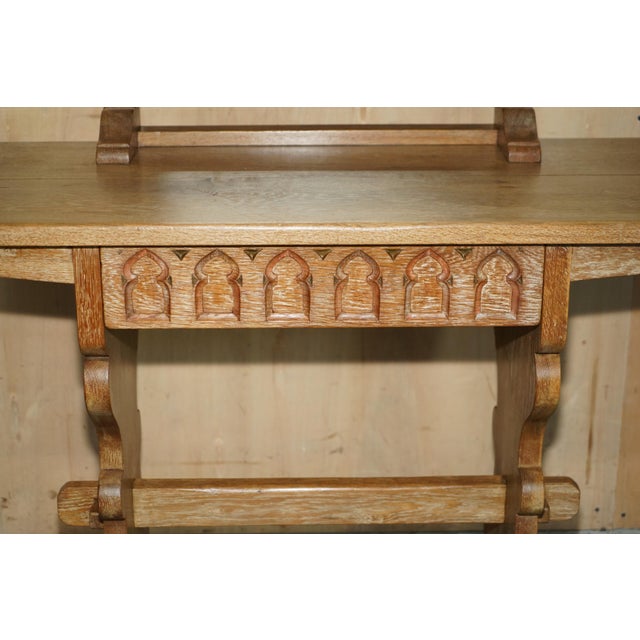 Wood Arts & Crafts Limed Oak Cotswold Dressing Table from Tudor Furniture, 1930s For Sale - Image 7 of 16