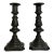 Late 19th Century English Victorian Pewter Candlesticks- a Pair For Sale