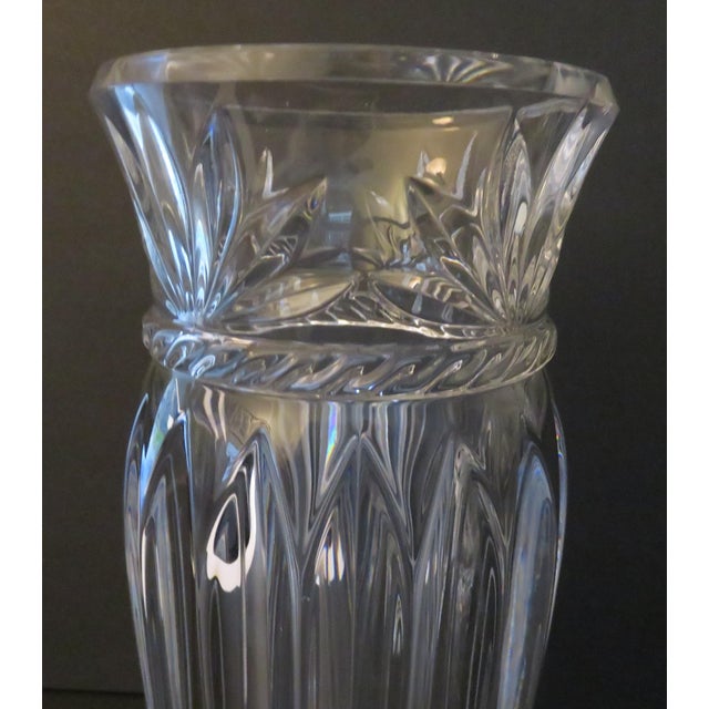 Art Deco Jg Durand Cristal d'Arques Large 11" Romana Cut 24% Lead Crystal Vase France For Sale - Image 3 of 6