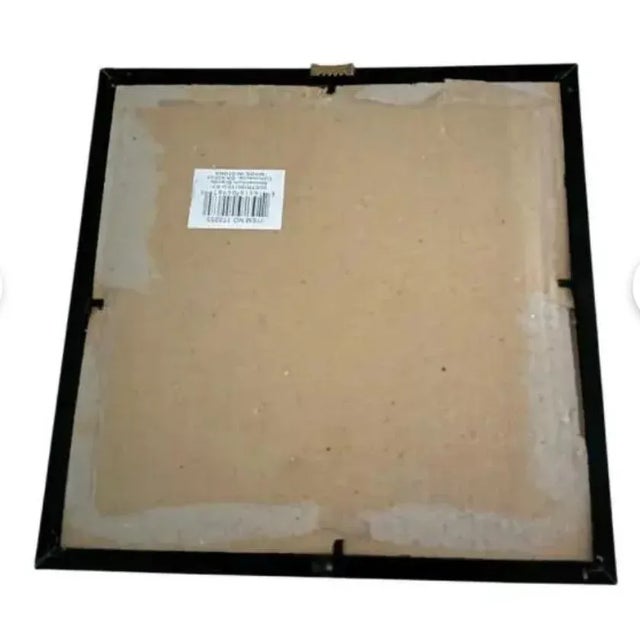 It has kind of a double mat that allows a bit of a shadow box effect. It has glass. The frame is basic and I see a china...