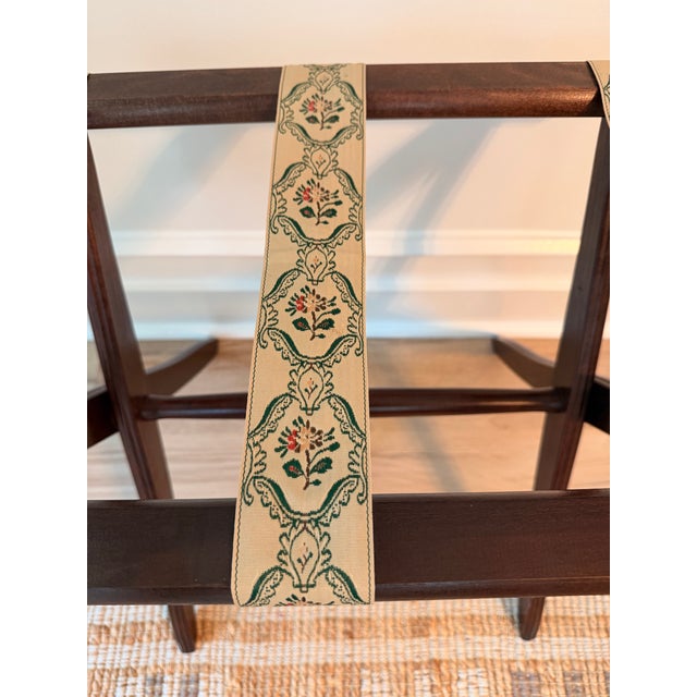 Folding Luggage Rack With Floral Jacquard Straps For Sale In Charleston - Image 6 of 6