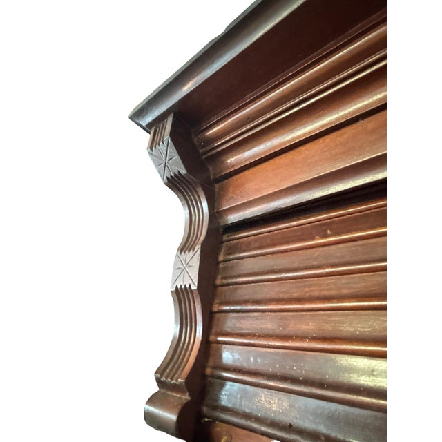 Antique j.m.w Jones Chicago Mahogany Tambour 2-Door Office Cabinet, Circa 1900 For Sale - Image 10 of 12