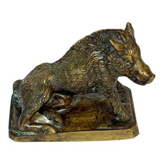 Italian Grand Tour Bronze “Porcellino” Boar After Pietro Tacca, Florence, 19th C For Sale