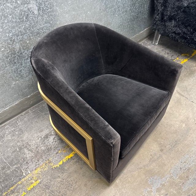 Restoration Hardware Restoration Hardware Reginald Swivel Chair For Sale - Image 4 of 12