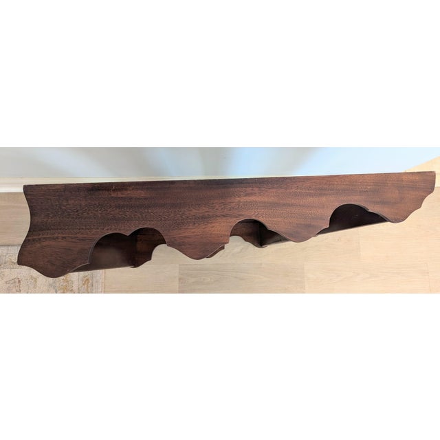 Late 19th Century Mahogany Hanging Wall Shelf Whale End Scrolled 4-Tier For Sale - Image 9 of 14