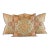 Designer P Kaufmann Waverly Cream Coral Green Yellow Ikat Suzani Medallion Pillow Covers- 3 Pieces For Sale