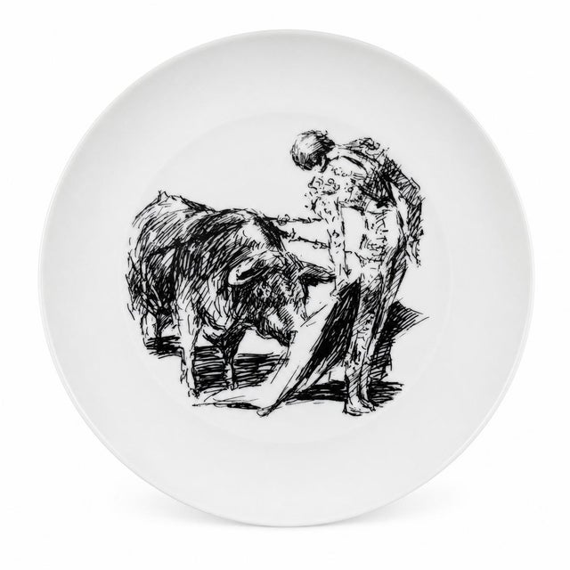 Spanish Vintage Spanish Bidasoa Bullfighting Porcelain Plates by Antonio Casero Set of 8 For Sale - Image 3 of 11