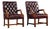 Late 20th Century Pair of Tufted Leather Square-Back Dining Chairs in Oxblood For Sale