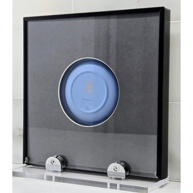 Black Vintage Wedgwood Collectors Society Blue Jasperware “David” Portrait Plate in Black Frame For Sale - Image 8 of 10