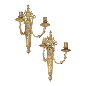 19th Century Louis XVI Style Bronze Candle Sconces