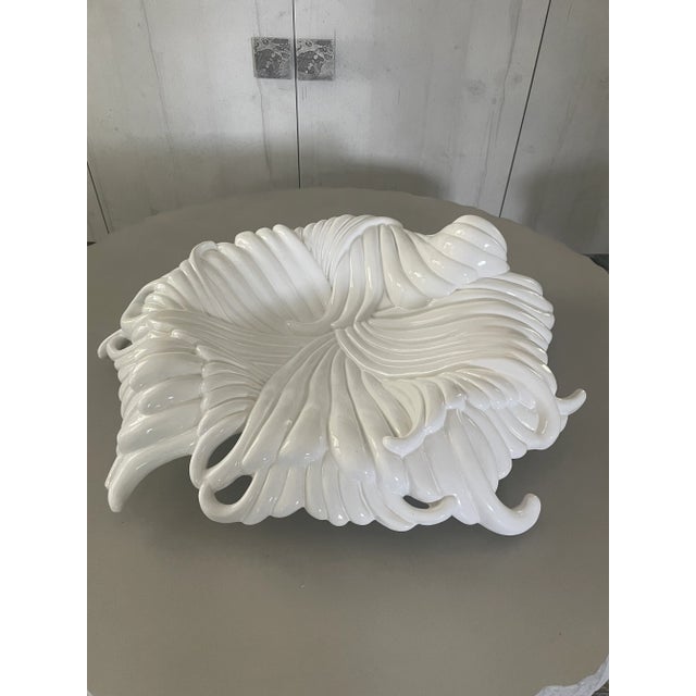 Ceramic Vintage Artex International Large White Italian Ceramic Charger For Sale - Image 7 of 13