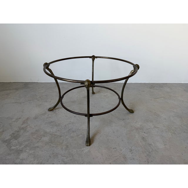 Vintage Hollywood Regency Style Scalloped Brass Frame With Glass Top Coffee Table For Sale In Miami - Image 6 of 18