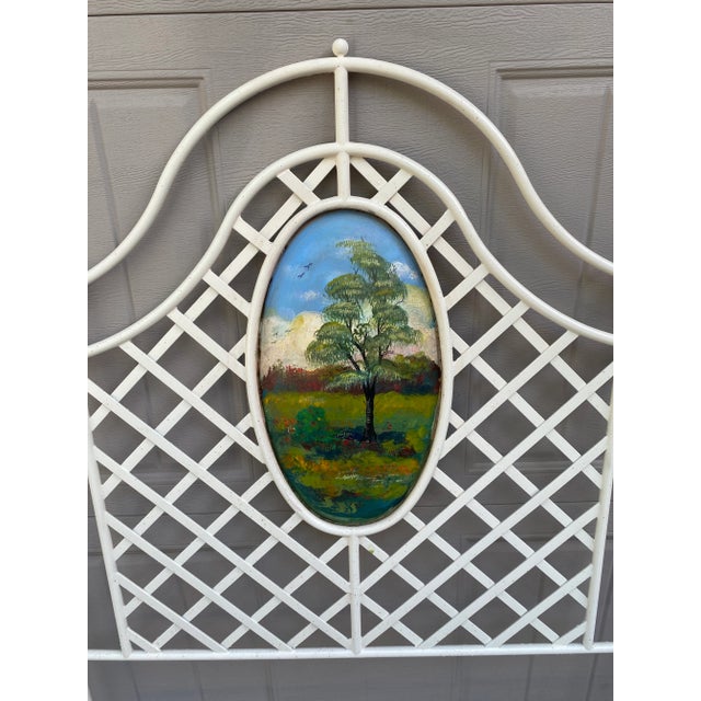 Mid 20th Century Hand Painted Vintage Iron Twin Headboards - a Pair For Sale - Image 4 of 12
