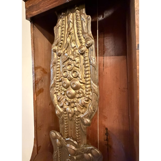 French Late 19th Century French Comtoise Morbier Tall Case Clock, Faux Grained Rosewood Over Pine, Circa 1860 For Sale - Image 3 of 15