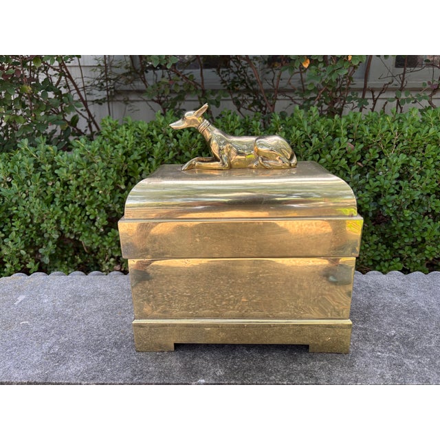 1980s Chapman Brass Box With Whippet Handles For Sale - Image 12 of 16