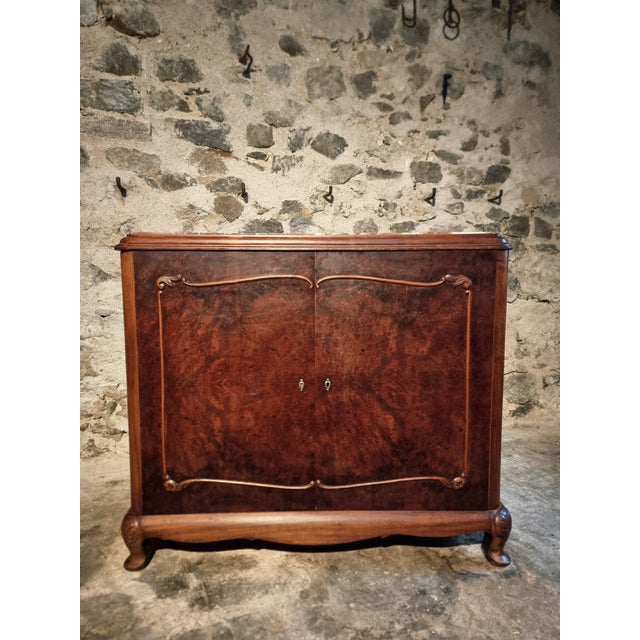 Art Deco French Walnut and Mahogany Sideboard with Marble Top, 1920s For Sale - Image 18 of 18