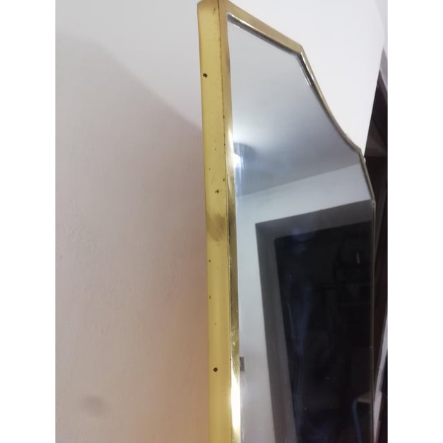 Vintage Mirror with Brass Frame, Italy, 1950s For Sale - Image 13 of 14