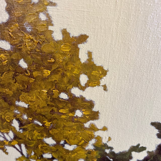 Contemporary Oil on Canvas Framed Signed by Barbara Coleman August Landscape Made in 1970 For Sale - Image 3 of 12