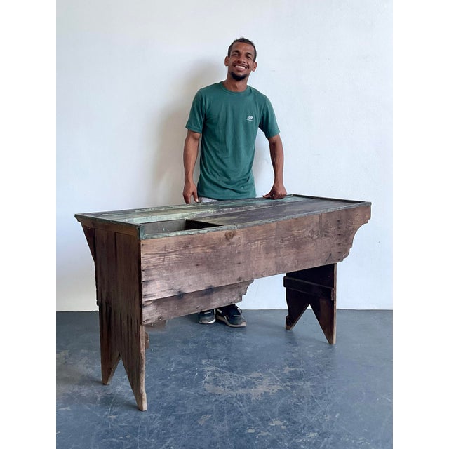 Vintage Primitive Patinated Copper Dry Sink For Sale - Image 11 of 12