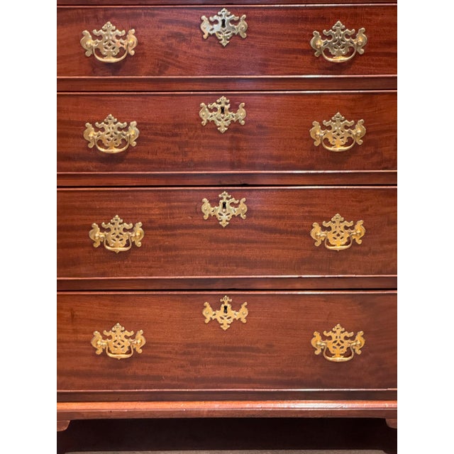 19th Century Tall Mahogany Chest of Drawers For Sale - Image 4 of 10