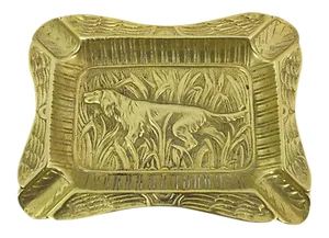 1930s French Brass Hound Ashtray