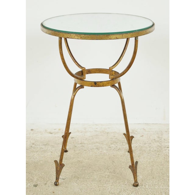 Gold Vintage European Round Mirrored Top Gueridon Side Table For Sale - Image 8 of 10