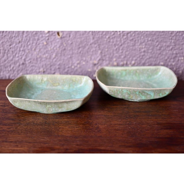 Vintage Art Nouveau Glazed Ceramic Dishes by Jean Garillon, 1930s, Set of 2 For Sale - Image 3 of 10
