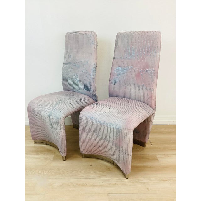 Vintage 1980s Kagan Style Sculptural Armless Set of 8 Dining Chairs For Sale - Image 11 of 14