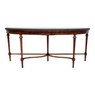 1960s Monumental French Style Demilune Console Table For Sale