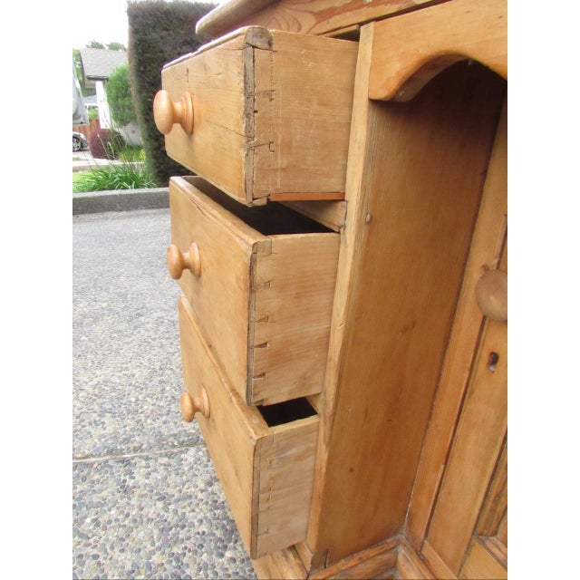 Antique English Pine Six Drawer Buffet For Sale - Image 11 of 18