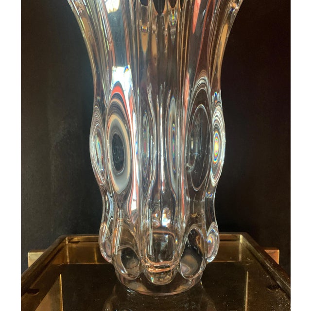A stunning crystal vase - 'Made in France', and a compliment any room on a center table, dining table or mantle... The...