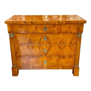 19th Century Austrian Empire Style Walnut Commode For Sale