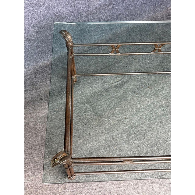 The Faux Bamboo Coffee Table with Glass Top is a stylish and modern piece of furniture for any living room. Unsigned piece...