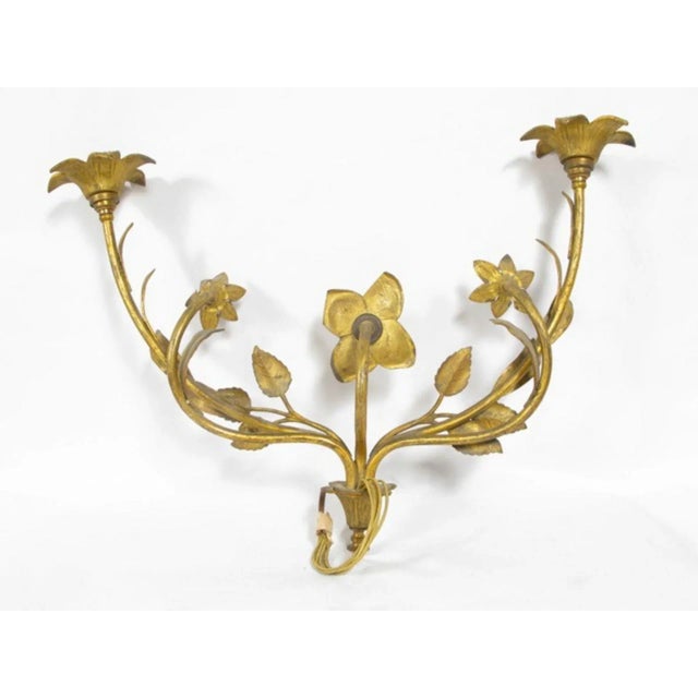 Golden Bronze Wall Lamps, 1950s, Set of 2 For Sale - Image 6 of 8