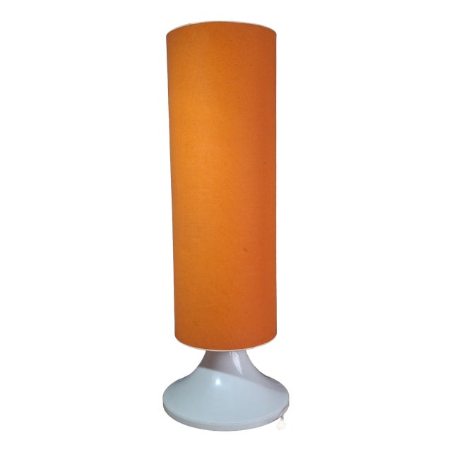 Space Age Floor Lamp with Giant Orange Lampshade, 1970s For Sale