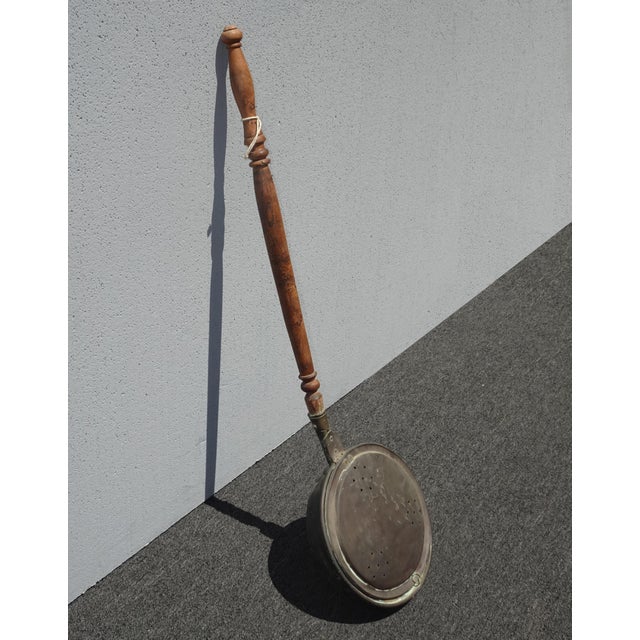 French Country Vintage French Country Brass Bed Warmer Wall Accent Decor 1of2 For Sale - Image 3 of 12