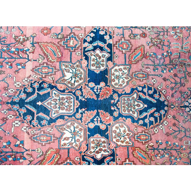 Blush Early 20th Century Persian Sarouk Farahan Rug For Sale - Image 8 of 13