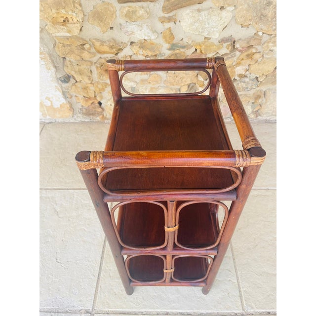 Vintage Bamboo and Rattan Three-Tier Bookcase, 1960s For Sale - Image 16 of 18