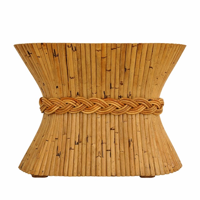 Wood Sheaf of Wheat Oval Dining Table from McGuire, 1980s For Sale - Image 7 of 7