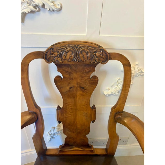 Antique Victorian Carved Walnut Desk Chairs, 1880s, Set of 2 For Sale - Image 10 of 14