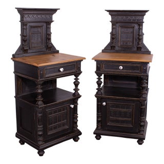Late 19th Century Pine Nightstands, 1899, Set of 2 For Sale