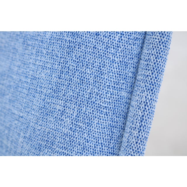 Modern Contemporary Knoll Jehs+Laub Swivel Lounge Chair in Blue and White Fabric For Sale - Image 16 of 18