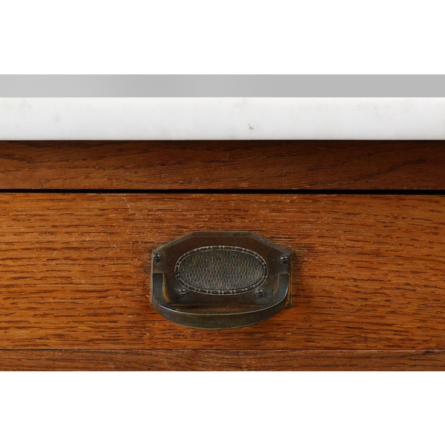 Art Deco French Night Stand with Carrara Marble Top, 1920s For Sale - Image 4 of 12