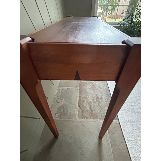 Modern Hand Crafted Fine Figured Black Walnut and Purple Heart Wood Console For Sale - Image 3 of 15