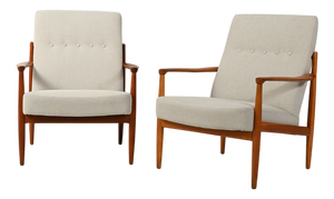 Scandinavian Teak Armchairs, 1960s, Set of 2