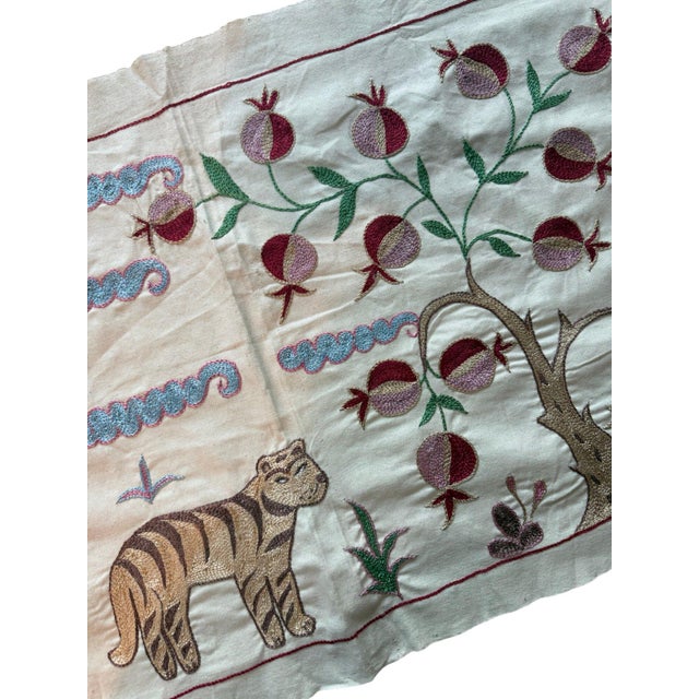1960s Gold Tiger Suzani Wall Hanging For Sale - Image 5 of 6
