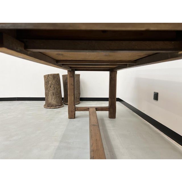 French Farm Table in Oak and Walnut, 1950s For Sale - Image 16 of 18