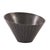 This metal bowl features an asymmetrical shape. It is characterized by a chiseled texture etched into the metal on the...
